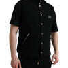 Dolce &amp; Gabbana Schwarze Viskose-Weste mit Knöpfen und Logo-Logo