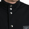 Dolce &amp; Gabbana Schwarze Viskose-Weste mit Knöpfen und Logo-Logo