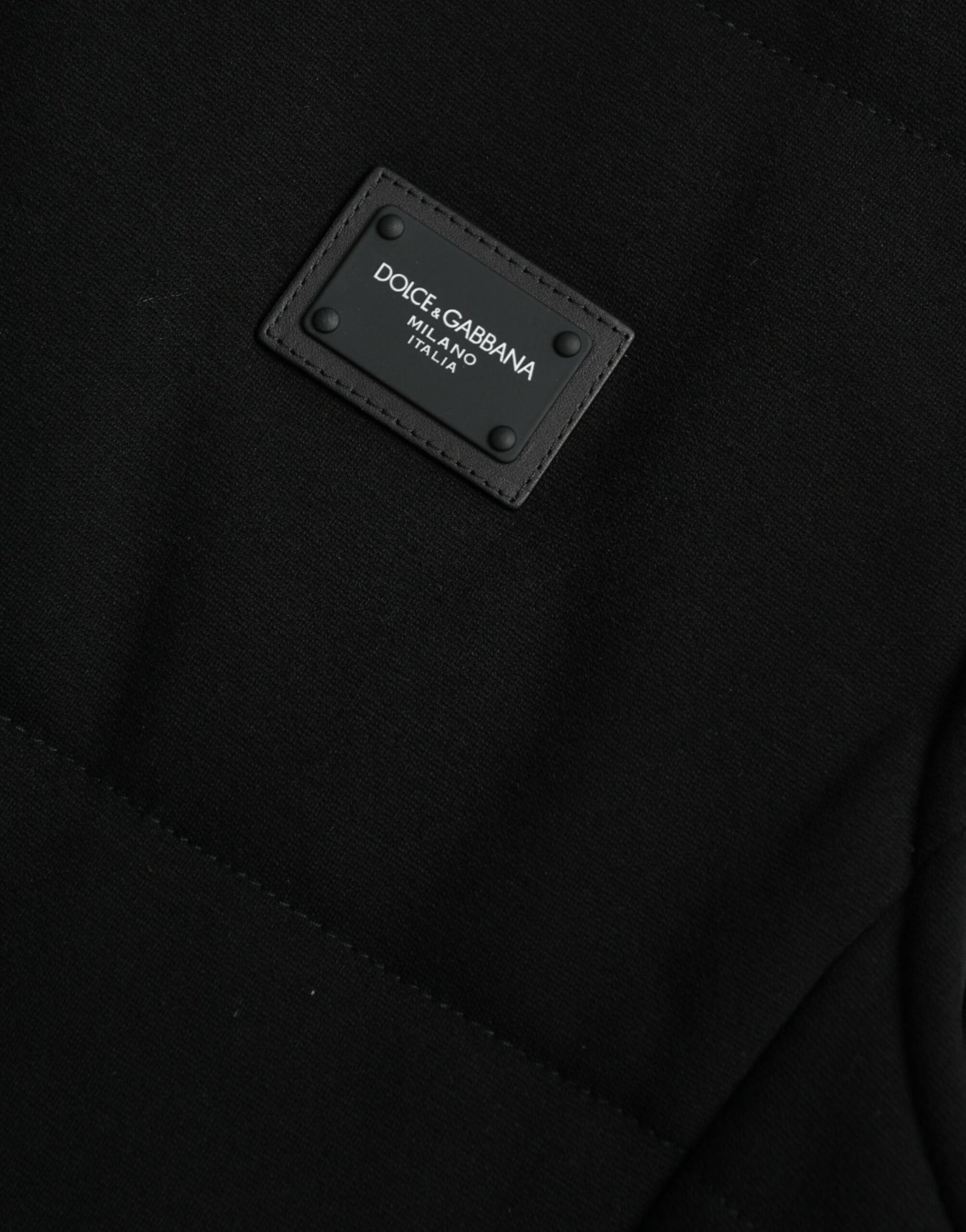 Dolce &amp; Gabbana Schwarze Viskose-Weste mit Knöpfen und Logo-Logo