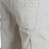 Dolce &amp; Gabbana – Beigefarbene Bermudashorts aus Baumwollcord mit Logo