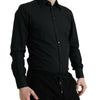 Dolce & Gabbana Black Cotton Men Formal GOLD Dress Shirt