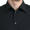 Dolce & Gabbana Black Cotton Men Formal GOLD Dress Shirt