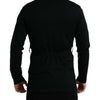 Dolce & Gabbana Black Cashmere Long Sleeves Belted Wrap Robe