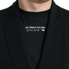 Dolce & Gabbana Black Cashmere Long Sleeves Belted Wrap Robe