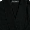 Dolce & Gabbana Black Cashmere Long Sleeves Belted Wrap Robe