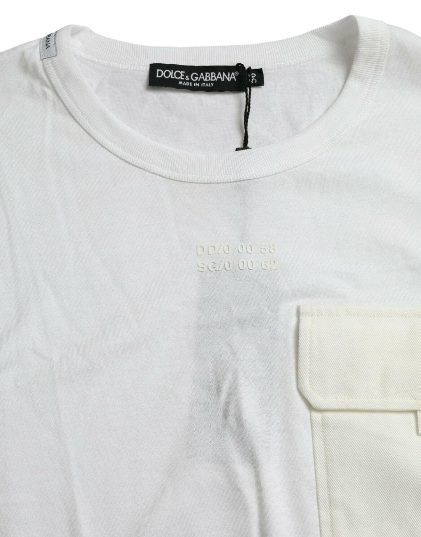 T-shirt élégant à col rond en coton blanc Dolce &amp; Gabbana