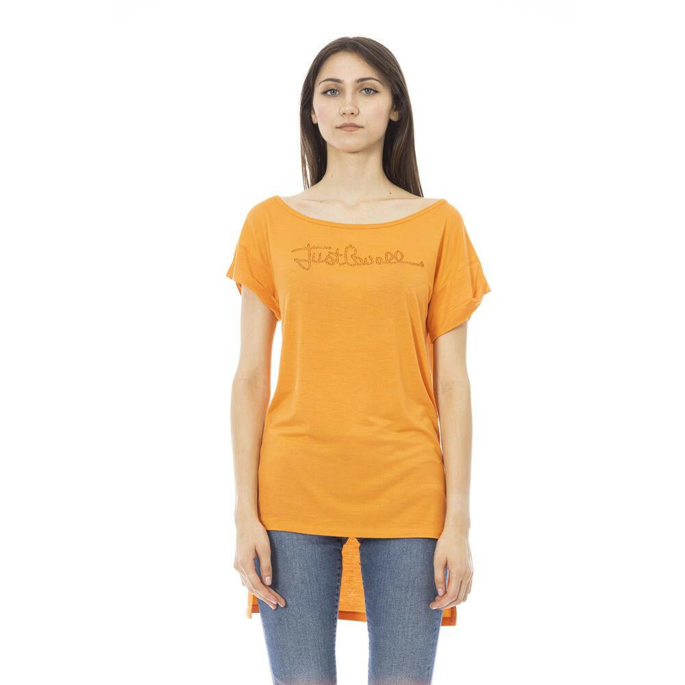 T-shirt femme en coton orange Just Cavalli