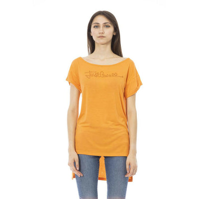 Just Cavalli Orange Baumwoll-T-Shirt