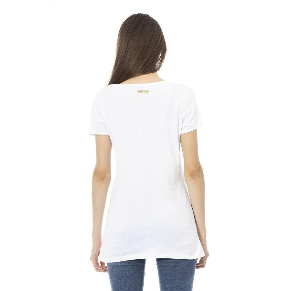 T-shirt femme en coton blanc Just Cavalli