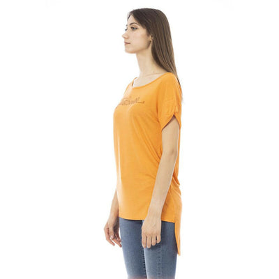 Just Cavalli Orange Baumwoll-T-Shirt