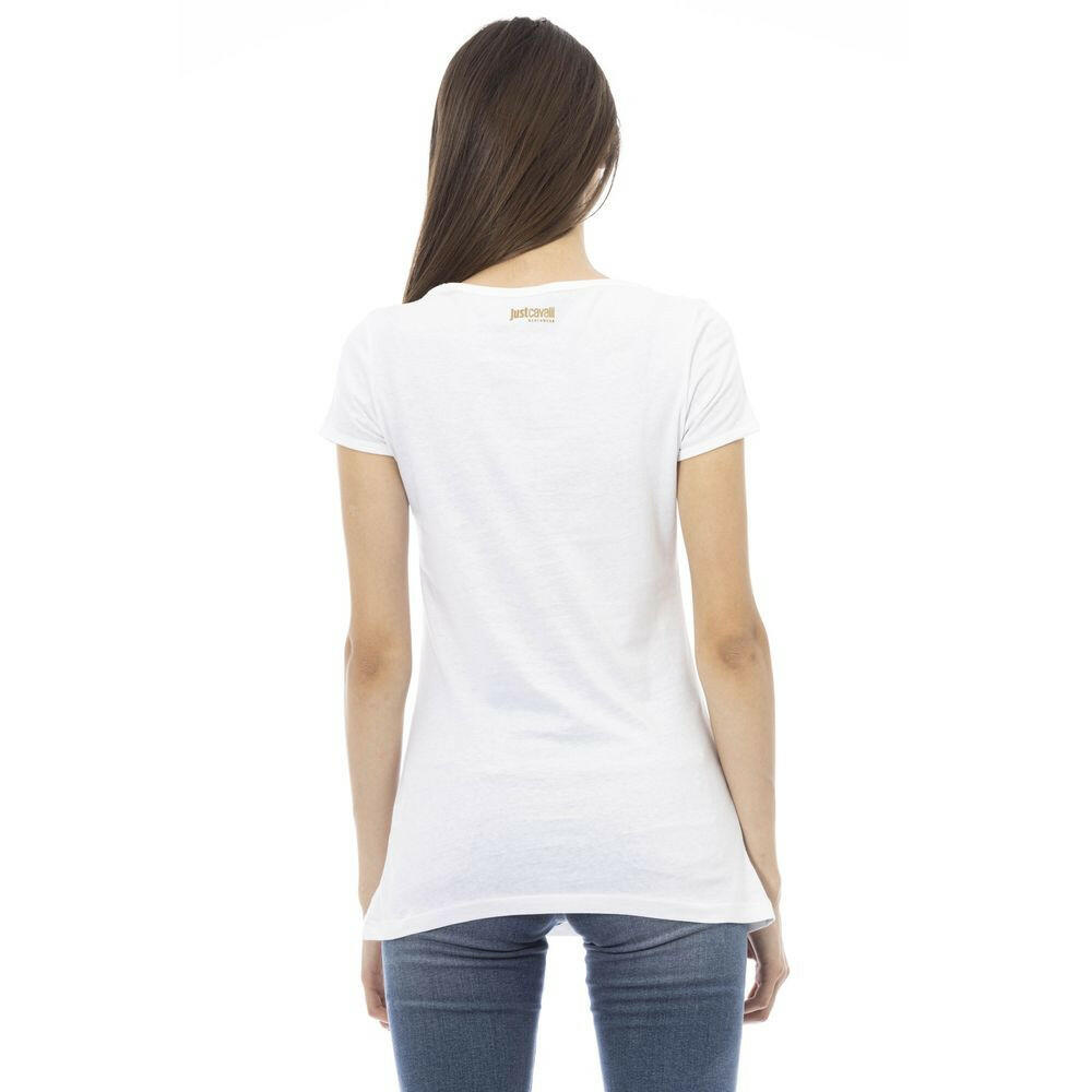 T-shirt femme en coton blanc Just Cavalli