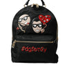 Dolce &amp; Gabbana Schwarzer #DGFAMILY Verzierter Rucksack VULCANO Tasche