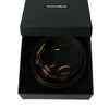 Dolce & Gabbana Brown Calf Leather Gold Metal Buckle Belt