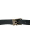 Dolce & Gabbana Black Goat Leather Antique Metal Buckle Belt
