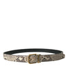 Dolce & Gabbana Brown Python Leather Gold Metal Buckle Belt