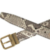 Dolce & Gabbana Brown Python Leather Gold Metal Buckle Belt