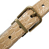 Dolce & Gabbana Beige Exotic Leather Gold Metal Buckle Belt