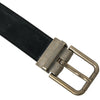 Dolce & Gabbana Black Suede Leather Gold Metal Buckle Belt