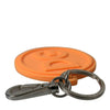 Dolce & Gabbana Orange Rubber DG Logo Silver Brass Metal Keyring Keychain
