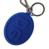 Dolce & Gabbana Blue Rubber DG Logo Silver Brass Metal Keyring Keychain