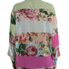 Dolce &amp; Gabbana, mehrfarbiges Oberteil mit Ascot-Kragen und Blumen-Patchwork