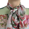 Dolce &amp; Gabbana, mehrfarbiges Oberteil mit Ascot-Kragen und Blumen-Patchwork