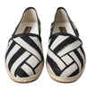 Dolce & Gabbana Black White Stripes Slip On Espadrille Shoes