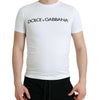 Dolce &amp; Gabbana – Weißes Baumwoll-T-Shirt mit Rundhalsausschnitt und Logo-Print