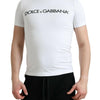 Dolce &amp; Gabbana – Weißes Baumwoll-T-Shirt mit Rundhalsausschnitt und Logo-Print