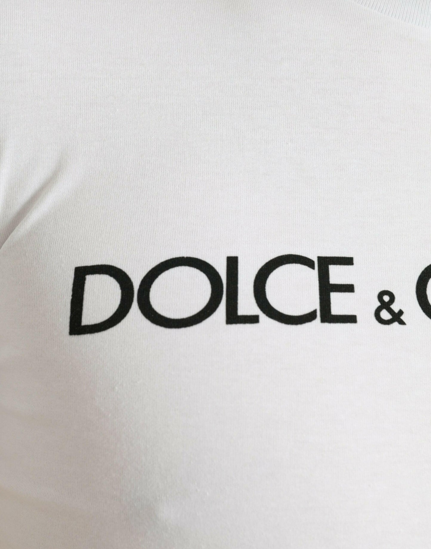 Dolce &amp; Gabbana – Weißes Baumwoll-T-Shirt mit Rundhalsausschnitt und Logo-Print