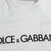 Dolce &amp; Gabbana – Weißes Baumwoll-T-Shirt mit Rundhalsausschnitt und Logo-Print