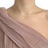 Dolce &amp; Gabbana Hellfliederfarbenes One-Shoulder-Kleid aus plissiertem Lamé-Tüll