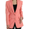 Dolce & Gabbana Pink Polyester Single Breasted Blazer Jacket
