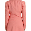 Dolce & Gabbana Pink Polyester Single Breasted Blazer Jacket