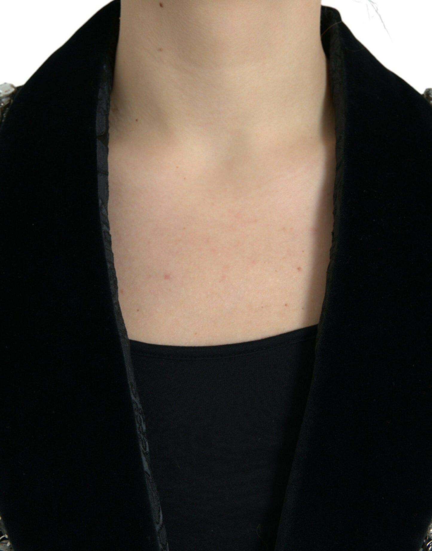 Dolce &amp; Gabbana - Veste pardessus noire élégante ornée