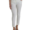 Dolce & Gabbana White Wool Mid Waist Tapered Pants