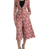 Dolce & Gabbana Pink Floral Jacquard Slim Fit 2 Piece Suit
