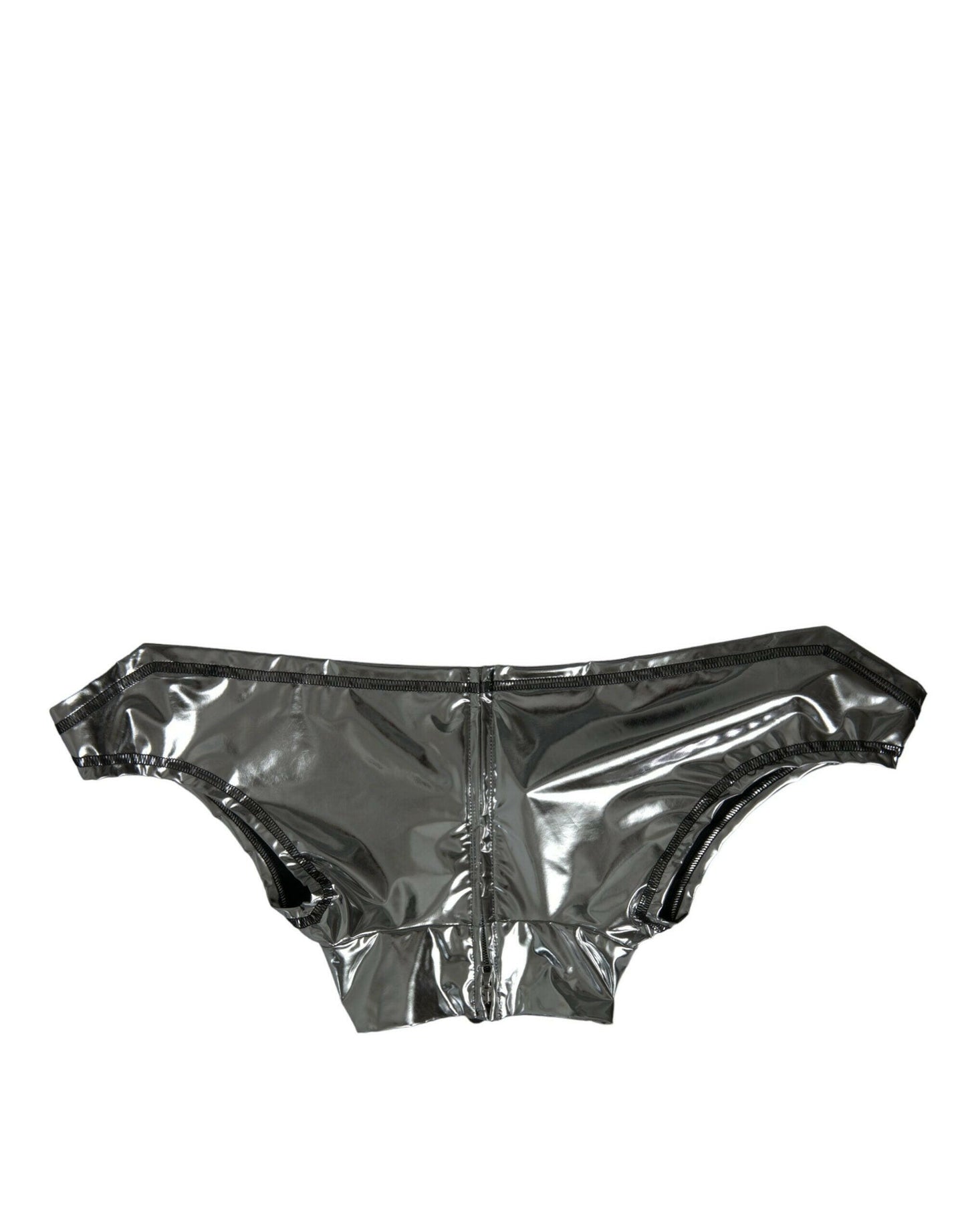 Dolce &amp; Gabbana Silbernes Polyester-Stretch-Top