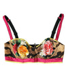 Dolce & Gabbana Multicolor Floral Sleeveless Bustier Crop Top