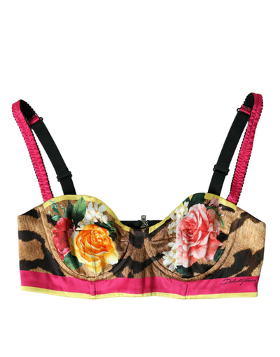 Dolce &amp; Gabbana – Ärmelloses Bustier-Crop-Top mit mehrfarbigem Blumenmuster