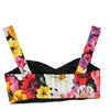 Dolce & Gabbana Multicolor Floral Sleeveless Bustier Crop Top