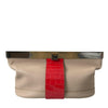 Balenciaga Beige-Rot Zweifarbige Beuteltasche aus exotischem Leder