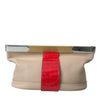 Balenciaga Beige-Rot Zweifarbige Beuteltasche aus exotischem Leder