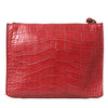 Balenciaga Red Exotic Skin Leather Classic Pouch Purse Wristlet Bag