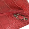 Balenciaga Red Exotic Skin Leather Classic Pouch Purse Wristlet Bag