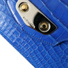 Balenciaga Blue Exotic Leather Neo Classic Purse Shoulder Handbag Bag
