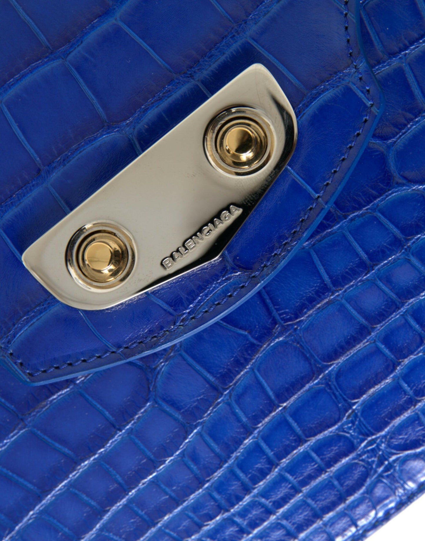 Balenciaga – Neo Classic – Kleine Umhängetasche aus exotischem Leder in Blau