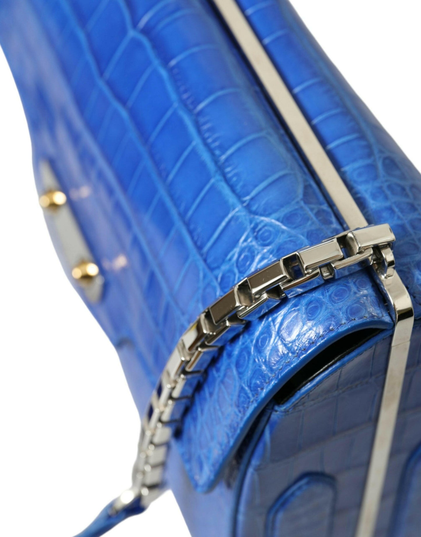 Balenciaga – Neo Classic – Kleine Umhängetasche aus exotischem Leder in Blau