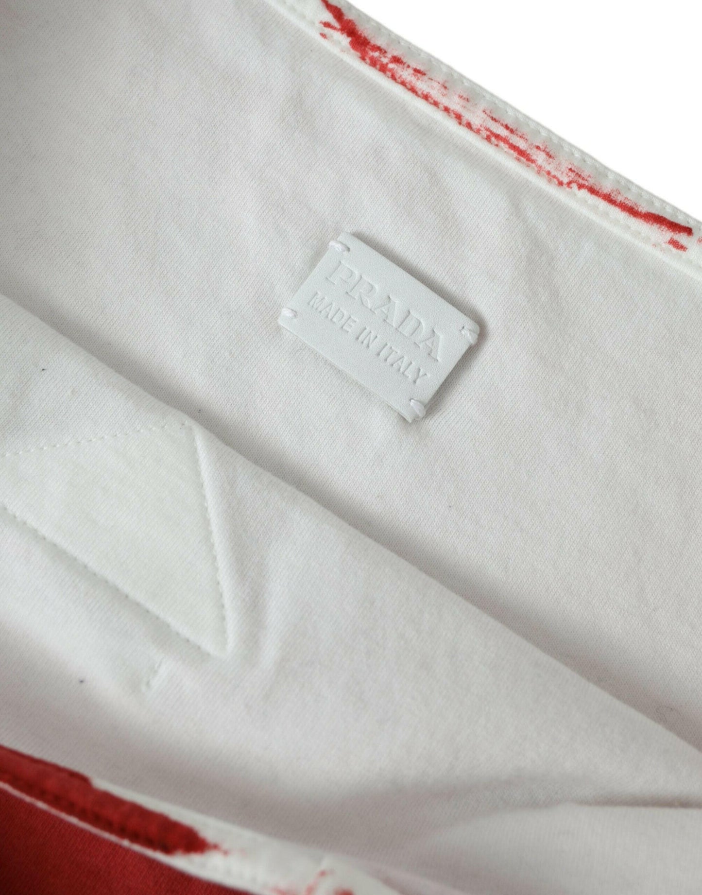 Prada – Einkaufstasche mit Logo aus rotem Jerseystoff