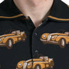 Dolce &amp; Gabbana – Schwarzes Poloshirt mit kurzem Arm und Auto-Print